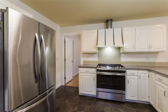 2406 Raymond Ave, Missoula, MT 59802 - kitchen featuring appliances with stainless steel finishes, white cabinets, and tasteful backsplash
