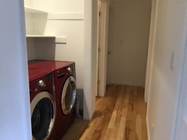 403 S Cherry St, Townsend, MT 59644 - washroom featuring separate washer and dryer and light wood-style flooring