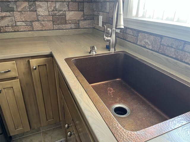 403 S Cherry St, Townsend, MT 59644 - kitchen view of a sink and dark brown cabinets