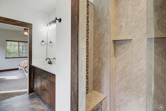 5235 Creekside Ln, Helena, MT 59601 - bathroom with ensuite bathroom, vanity, and a ceiling fan