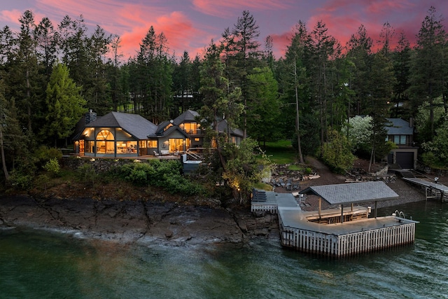 275 Tamarack Ter, Lakeside, MT 59922 - back of property with a water view and a wooded view