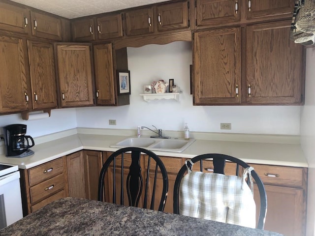 470 Duck Lake Rd, Browning, MT 59417 - kitchen with a sink and white electric range oven
