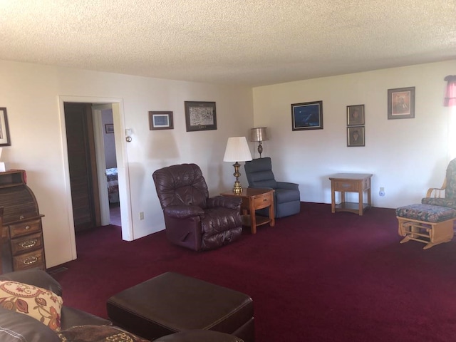 470 Duck Lake Rd, Browning, MT 59417 - living area featuring carpet floors and a textured ceiling