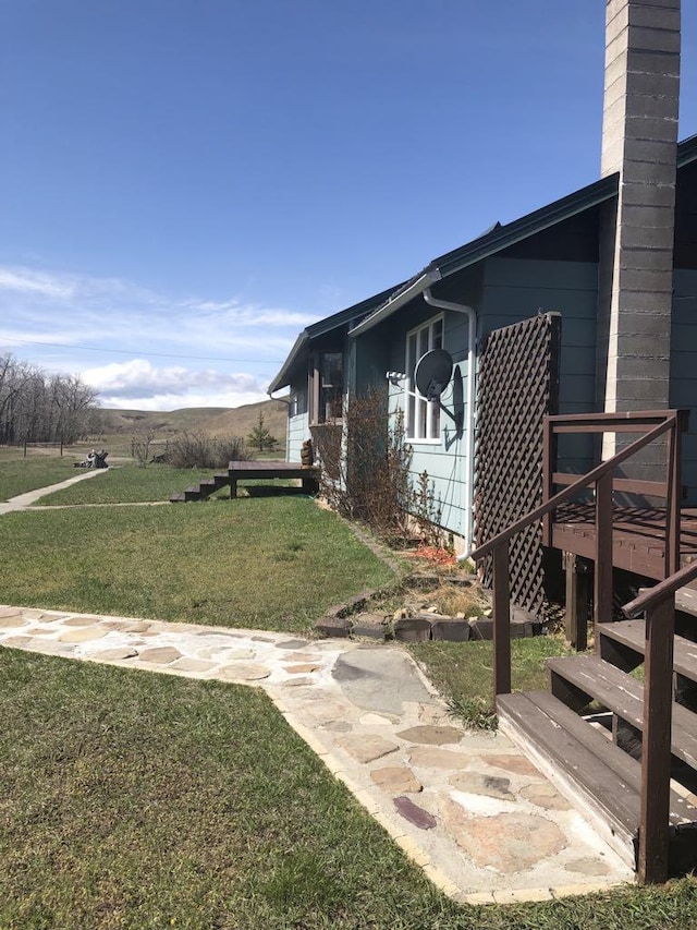 470 Duck Lake Rd, Browning, MT 59417 - view of grassy yard featuring stairs