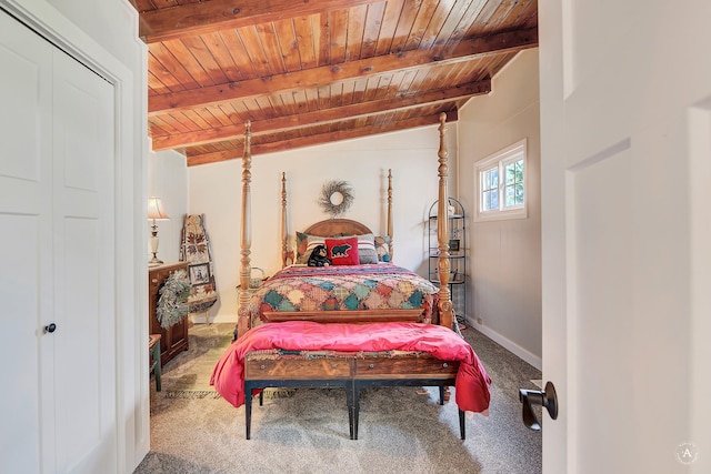 71 Seibold Ln, Cascade, MT 59421 - bedroom with wood ceiling, carpet, and baseboards