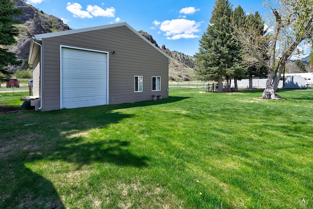 71 Seibold Ln, Cascade, MT 59421 - view of yard featuring an outdoor structure and a mountain view