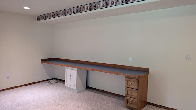 286 Edgewater Dr, Libby, MT 59923 - unfurnished office with built in study area, light colored carpet, and recessed lighting