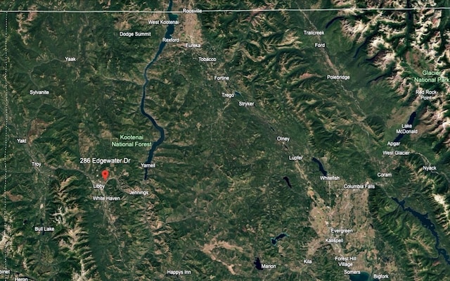 286 Edgewater Dr, Libby, MT 59923 - aerial overview of property's location