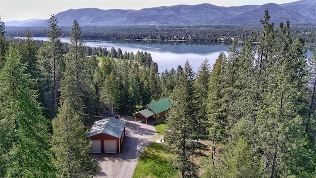 26 Castele Ln, Trout Creek, MT 59874 - view from above of property featuring a heavily wooded area and a water and mountain view