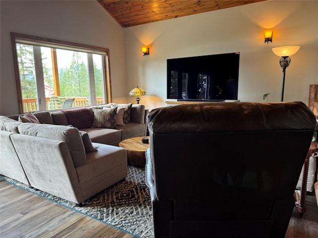 26 Castele Ln, Trout Creek, MT 59874 - living area with wood finished floors, lofted ceiling, and wooden ceiling