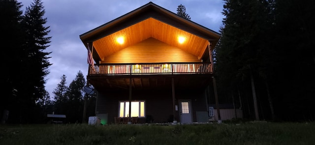 26 Castele Ln, Trout Creek, MT 59874 - back of property with a wooden deck