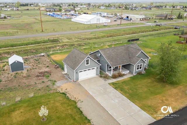 aerial view of sparsely populated area