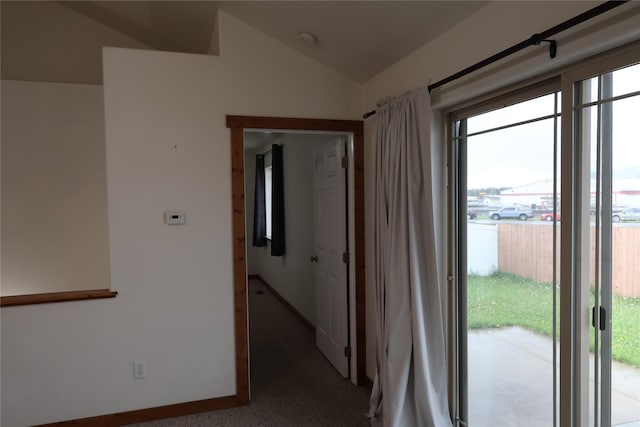 1515 11th St W, Columbia Falls, MT 59912 - interior space featuring lofted ceiling, a smoke detector, and baseboards