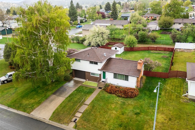 aerial perspective of suburban area