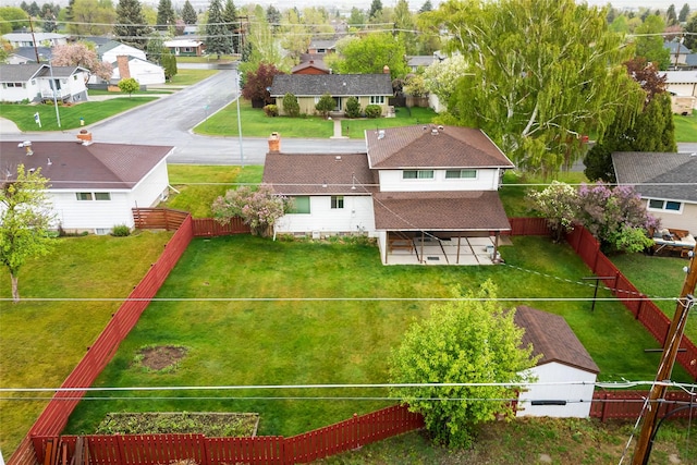 aerial view of residential area
