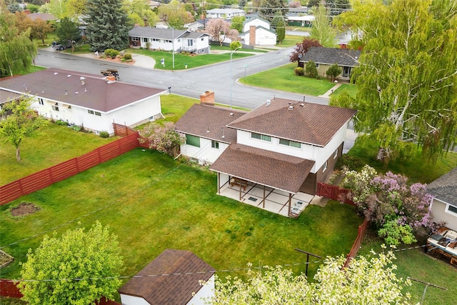 aerial view of residential area