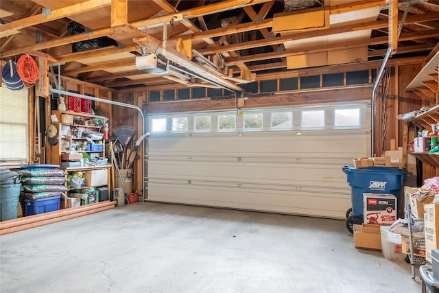 garage featuring a garage door opener