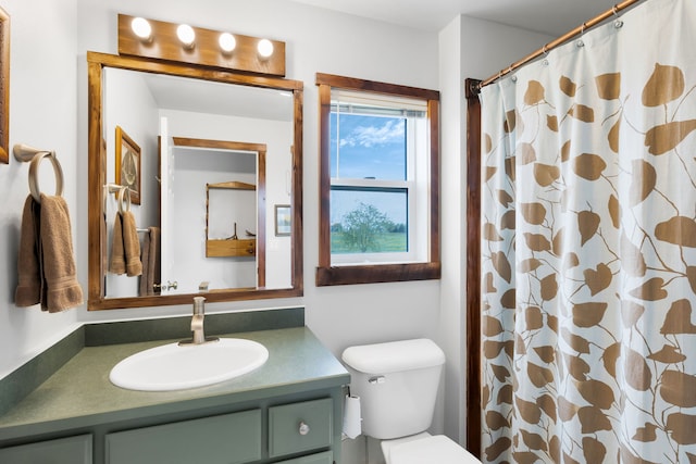 551 Fox Meadow Ln, Hamilton, MT 59840 - full bath featuring vanity, toilet, and a shower with curtain