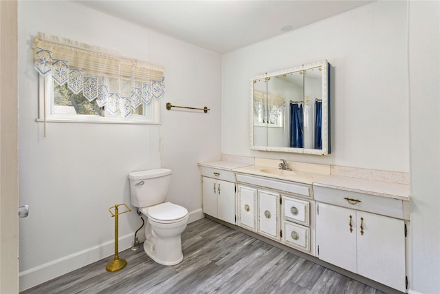 10225 Shady Ln, Bonner, MT 59823 - full bath with wood finished floors, toilet, vanity, and baseboards