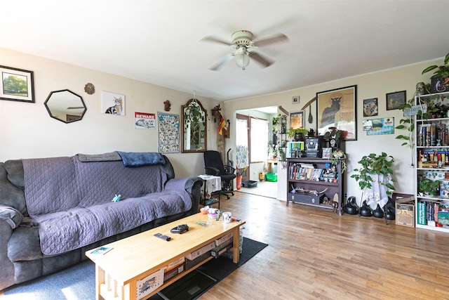 2112 W Central Ave, Missoula, MT 59801 - living room with a ceiling fan and wood finished floors