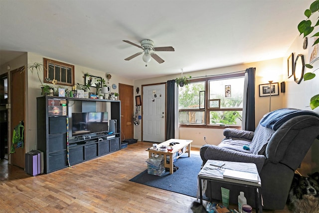 2112 W Central Ave, Missoula, MT 59801 - living area featuring ceiling fan and wood finished floors