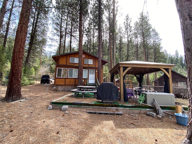 8807 W Fork Rd, Darby, MT 59829 - back of property with a gazebo