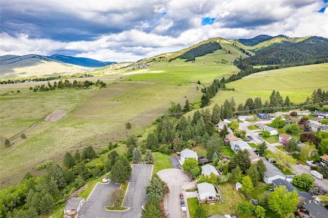 bird's eye view of a mountain backdrop