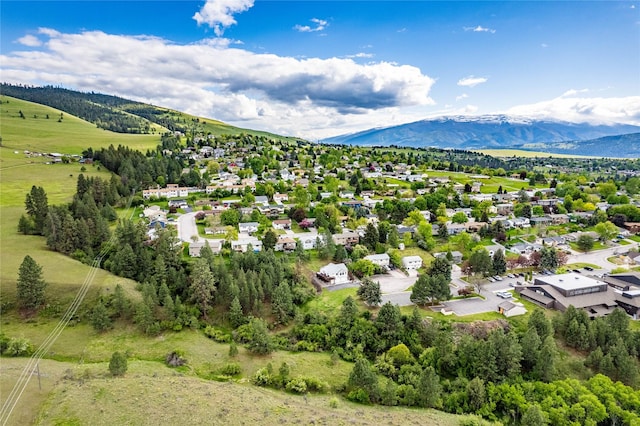 aerial view of a mountainous background