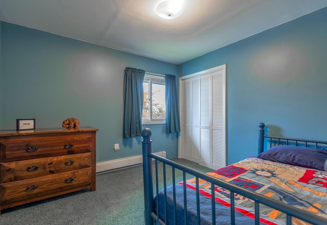 500 Geddis St, Helena, MT 59601 - bedroom featuring dark colored carpet, a closet, and baseboards