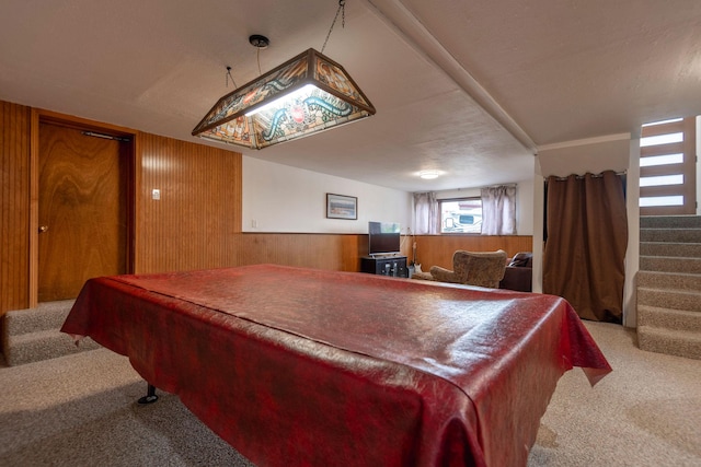 500 Geddis St, Helena, MT 59601 - recreation room with carpet floors, pool table, and wooden walls