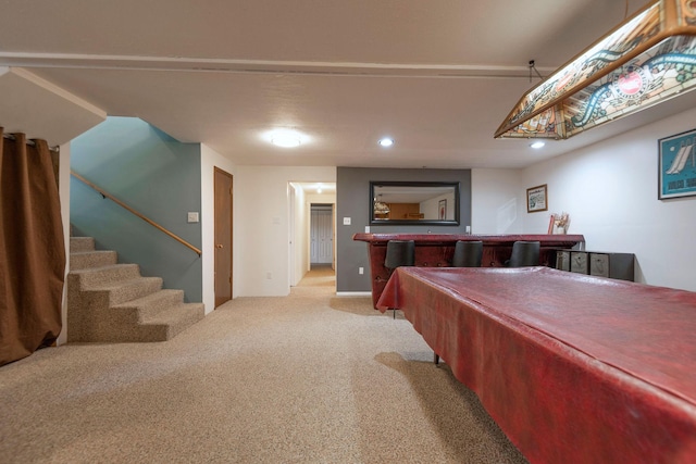 500 Geddis St, Helena, MT 59601 - playroom featuring a bar, carpet flooring, recessed lighting, and billiards table