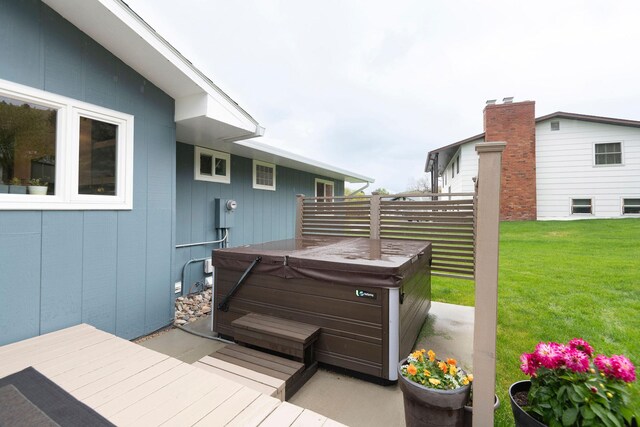 500 Geddis St, Helena, MT 59601 - deck with a hot tub and a lawn