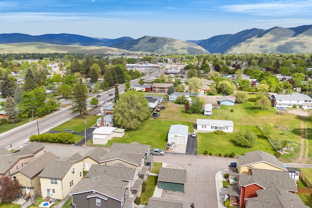 aerial perspective of suburban area featuring mountains