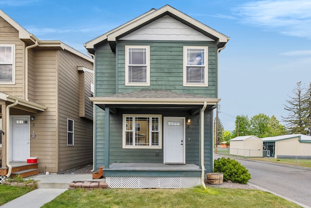 view of front of property with a porch