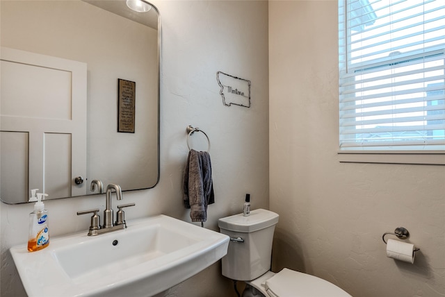 half bath with a sink and toilet