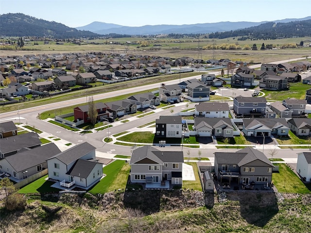 aerial perspective of suburban area featuring mountains