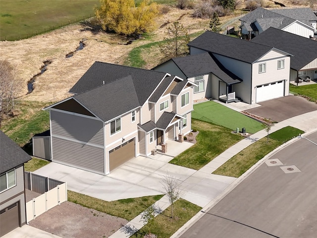 aerial perspective of suburban area