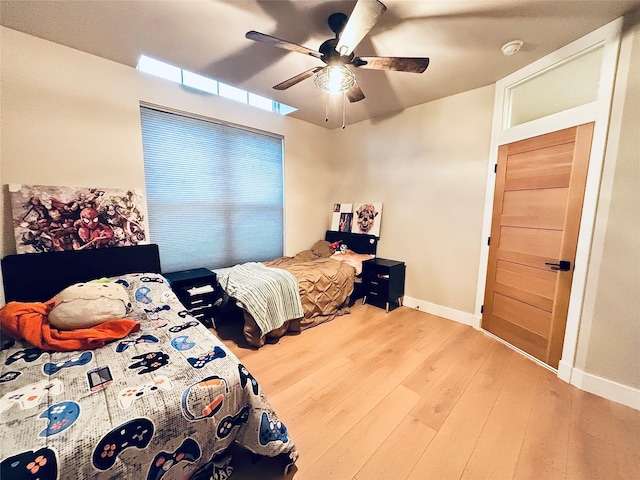 687 Road Runner St Unit B, Helena, MT 59602 - bedroom featuring baseboards, wood finished floors, and ceiling fan