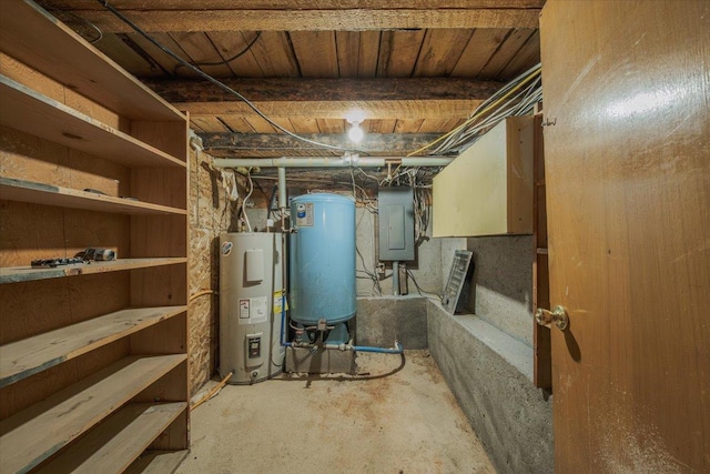 6470 US Highway 93 S, Eureka, MT 59917 - unfinished basement featuring water heater, electric panel, and gas water heater