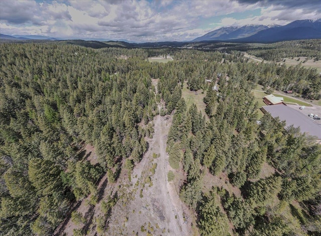 6470 US Highway 93 S, Eureka, MT 59917 - aerial overview of property's location with a heavily wooded area and mountains