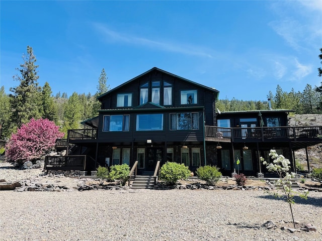 6961 Mt Highway 200, Plains, MT 59859 - view of front of property with a deck and stairway