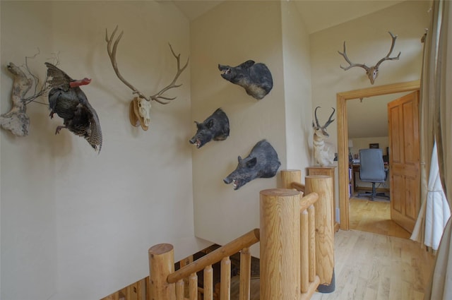 6961 Mt Highway 200, Plains, MT 59859 - hallway featuring light wood-style flooring and a desk