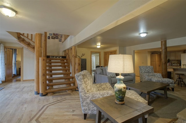 6961 Mt Highway 200, Plains, MT 59859 - living area with stairs and light wood finished floors