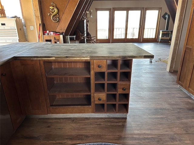 14 Sidehill Trl, Ennis, MT 59729 - detailed view of wood finished floors and a wood stove