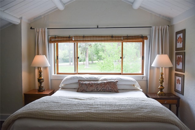 bedroom with an AC wall unit