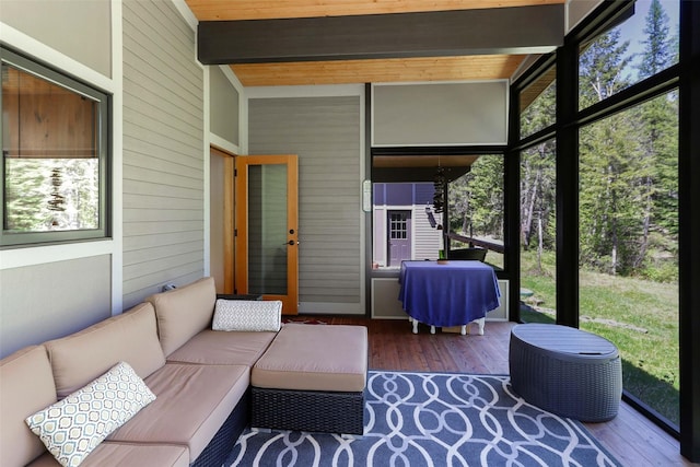318 Mt Highway 56, Noxon, MT 59853 - sunroom / solarium with outdoor lounge area and beamed ceiling