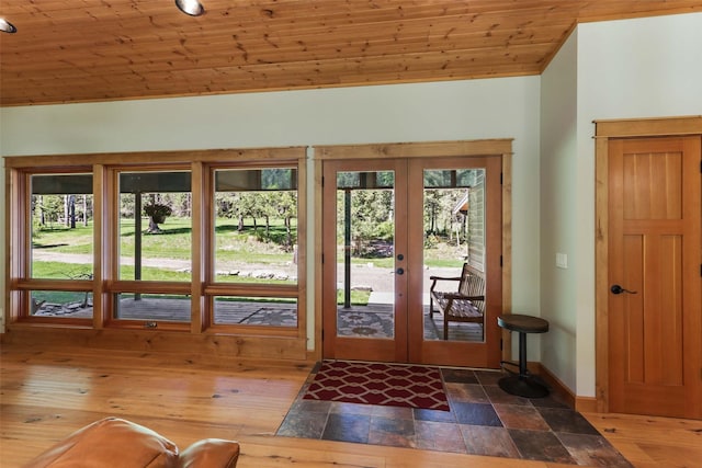318 Mt Highway 56, Noxon, MT 59853 - entrance foyer featuring french doors, wood ceiling, and baseboards