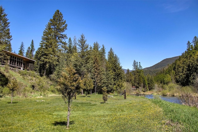 318 Mt Highway 56, Noxon, MT 59853 - view of grassy yard featuring a mountain view and a wooded view