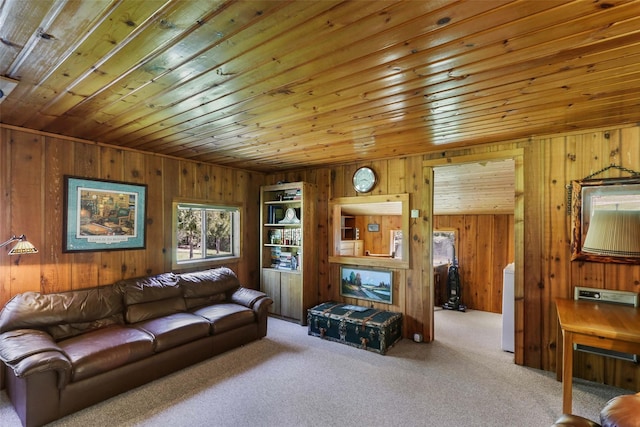 318 Mt Highway 56, Noxon, MT 59853 - carpeted living room featuring wood ceiling and wooden walls
