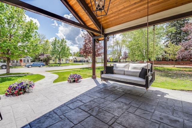 view of patio with outdoor lounge area